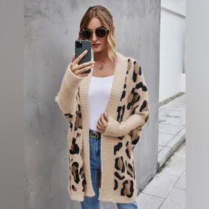 Leopard Long Sleeve Open Cardigan